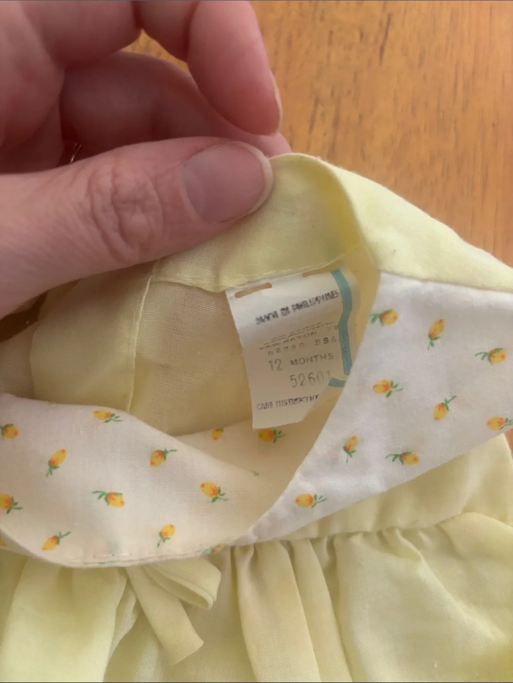 Vintage Yellow Duckling Baby Dress & Bloomers Set - 12months